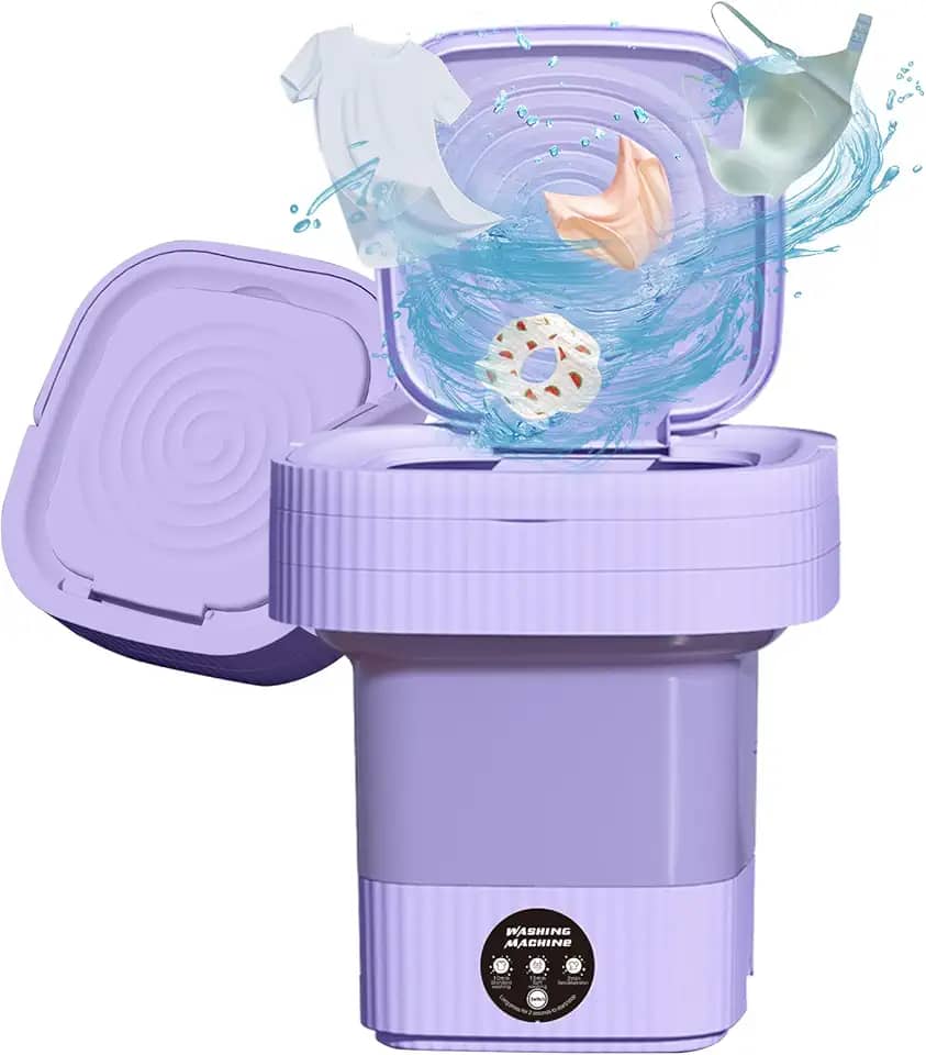 Máquina de lavar portátil, mini lavadora dobrável de 10L com 3 modos Limpeza profunda de roupas íntimas, roupas de bebê, máquina de lavar dobrável para apartamentos