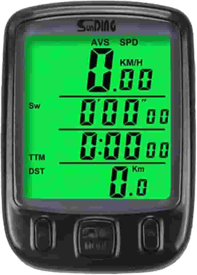 Bytetrade Computador Velocímetro para bicicleta bike SD-563A sunding - Branco e Verde - LED - Sensor de cadência e velocímetro - Velocímetro para bicicleta