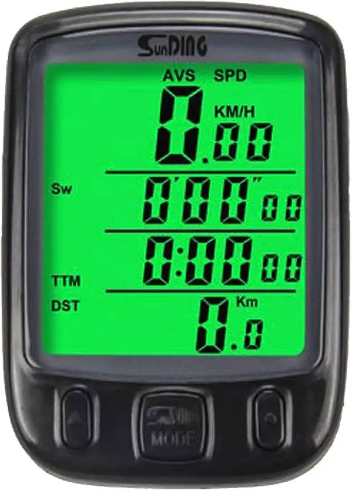 Bytetrade Computador Velocímetro para bicicleta bike SD-563A sunding - Branco e Verde - LED - Sensor de cadência e velocímetro - Velocímetro para bicicleta