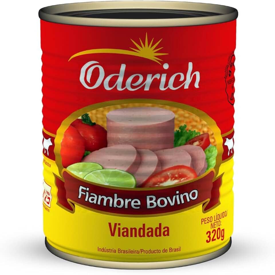 Fiambre Bovino Oderich 320G, Fiambre De Carne Bovina Cozida E Temperada, Vermelho, Selecionado E Saboroso, Textura Firme E Fatiável, Pronto Para Consumo E Rico Em Proteína, Tradição Em Qualidade Desde