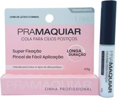 Cola para Cílios postiço transparente PRAMAQUIAR - Sem Látex