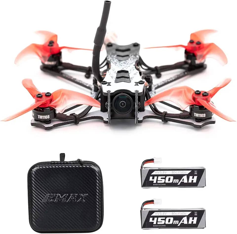 GoolRC Drone EMAX Tinyhawk II Freestyle BNF FPV 2.4GHz 1080p 120km/h Branco Profissional 81g Controle Remoto 2.4GHz Recarregável