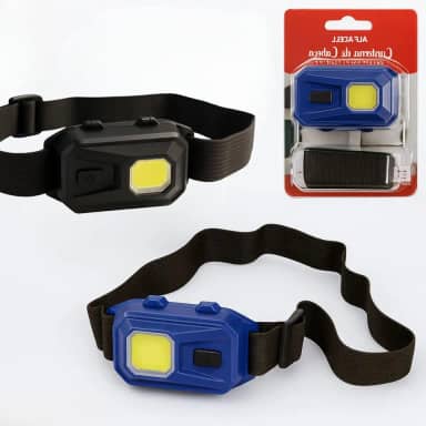 Lanterna de Cabeça LED a Pilha – Luz Branca – Ajustável e Leve – Ideal para Pesca, Camping, Trilhas, Corridas e Atividades Noturnas – Iluminação Potente e Portátil