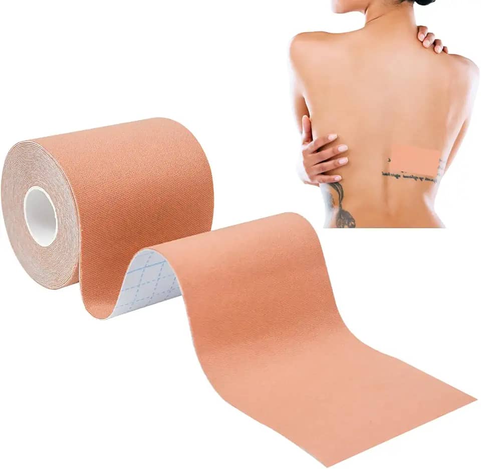 VIEKIER 1 Rolo De Fita Adesiva Elástica Para Cobertura Tatuagem, Bandagens Atléticas Cobrir Tatuagens, Corretivo Cicatrizes, Adesivo Respirável Esconder Áreas Indesejadas E 2,95 Pol. X 5 Jardas