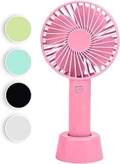 Ventilador Portatil Ventilador Mao Portatil Usb Bateria Mini Ventilador Portatil 3 Velocidades Silencioso e Potente - Ideal para Viagens, Escritório e Casa - Recarregável via USB - AlverSun