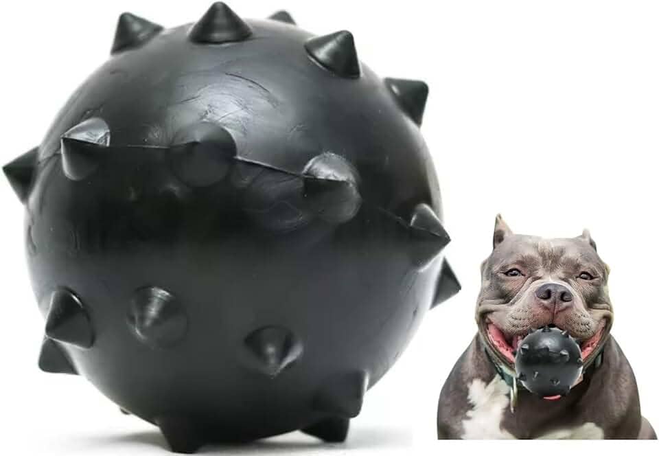Brinquedo Para Cães Bola Grande Maciça Extra Forte 95mm Cachorro destruidor Grande Hard (Preto)