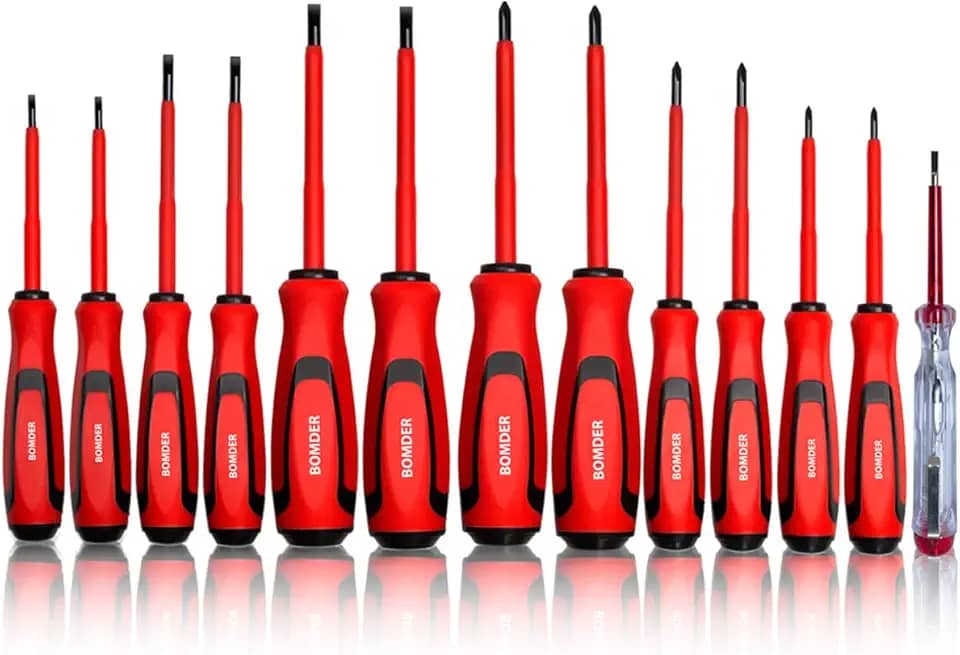 Kit Jogo De Chaves Fenda Isolada Imantada 13 Peças