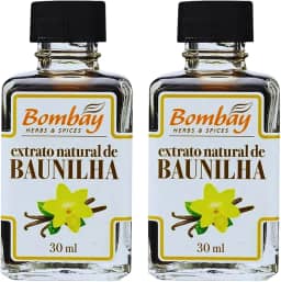 Kit com 2 Vidros de Extrato Natural de Baunilha de 30mL cada - Bombay