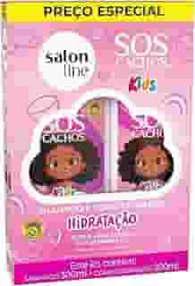 Salon Line, Kit Shampoo e Condicionador, S.O.S Cachos Kids, Hidratação, Vegano - Para Cabelos Ondulados, Cacheados e Crespos, 2 Unidades