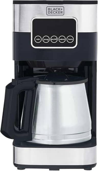 BLACK+DECKER Cafeteira Elétrica 110 V Inox, Filtro Permanente e Lavável, Capacidade 1,5 L, Ate 38 Cafézinhos, Painel Digital, Modelo CM350G-BR