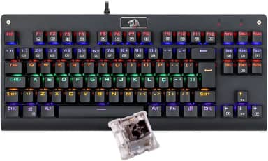 Teclado Mecânico Redragon Dark Avenger Preto Iluminação Rainbow Switch Marrom K568R