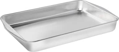 Assadeira Retangular Funda Rochedo Dura+ Polida 37cm, Alumínio Resistente, Alta Durabilidade, Bordas Laterais para Mais Praticidade e Livre de PFOA