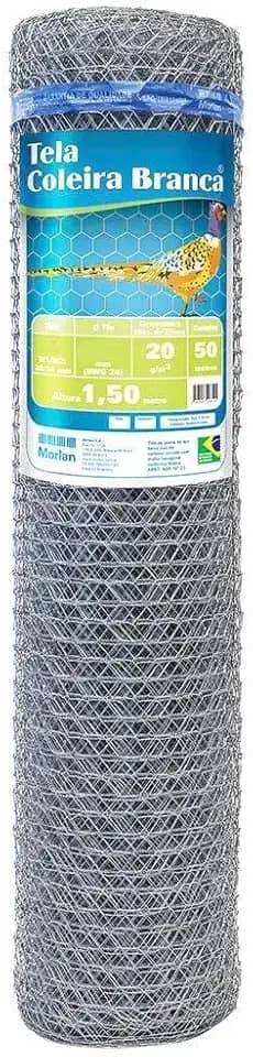 Tela metálica para galinheiro fio 18 BWG x 1,8 m rolo com 50 metros - Morlan