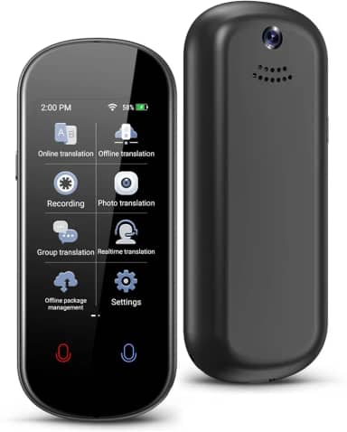 Dispositivo tradutor de idiomas, tradução de voz em tempo real bidirecional, suporta 137 idiomas, offline, gravação precisa e tradução instantânea de fotos com tela sensível ao toque HD de 7,6 cm para