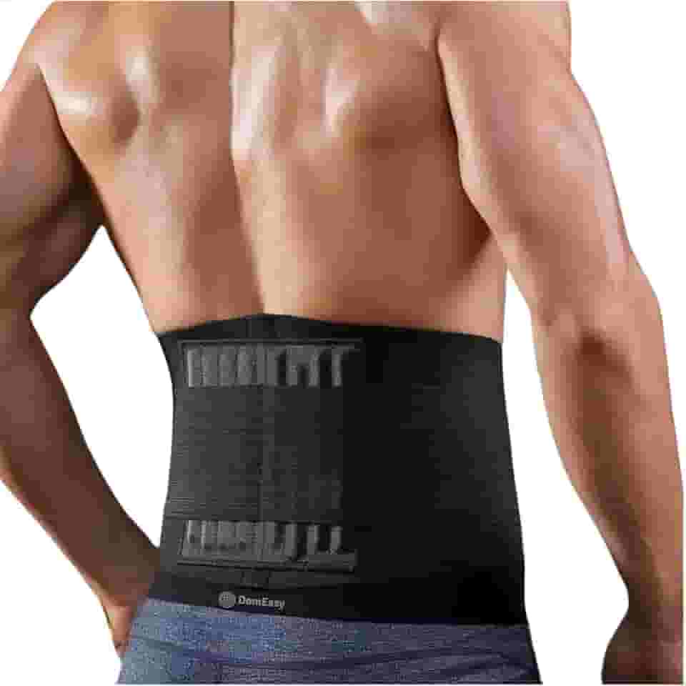 DOMEASY Cinta Lombar Ergonomica Proteção e Suporte Lombar e Coluna com Hastes Flexíveis e Fecho Duplo GG