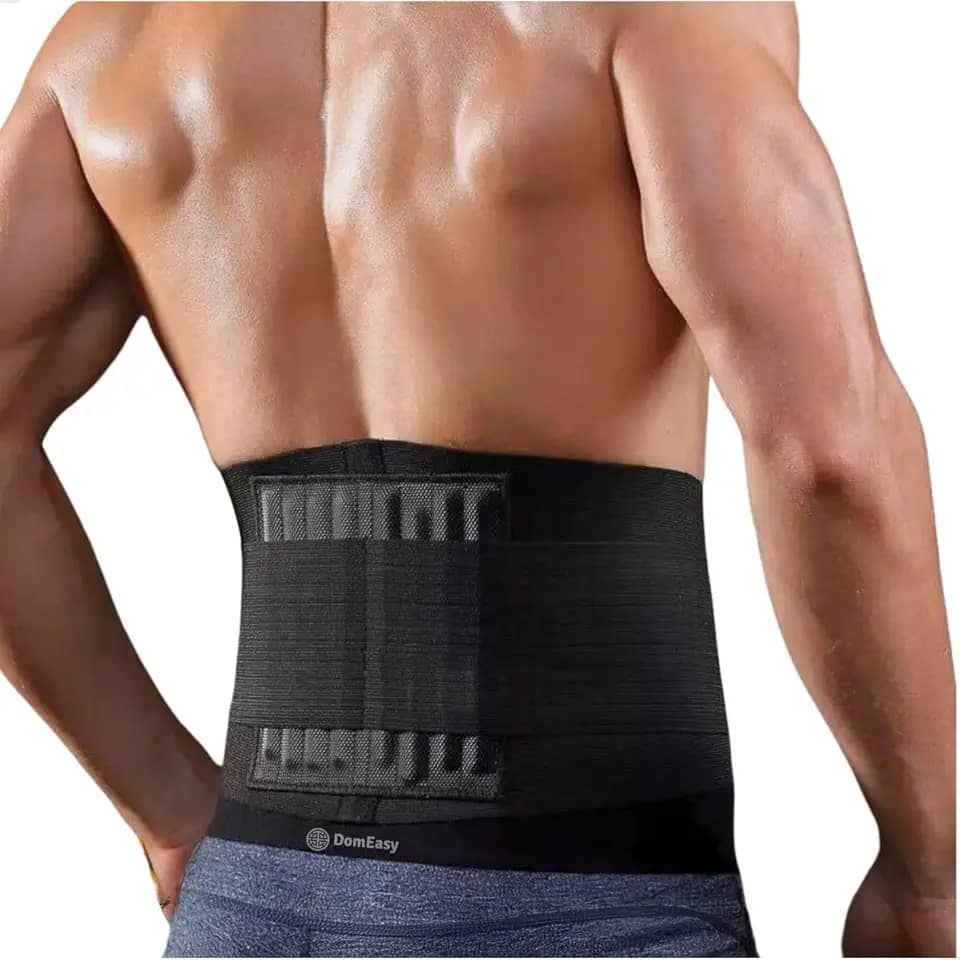 DOMEASY Cinta Lombar Ergonomica Proteção e Suporte Lombar e Coluna com Hastes Flexíveis e Fecho Duplo GG
