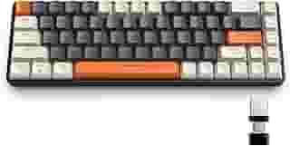 YINDIAO Teclado Mecânico para Jogos K68 60% Sem Fio, Bluetooth 5.0/2.4 GHz, Receptor USB-C 2 em 1, Troca a Quente, Layout Compacto EUA de 68 Teclas, Economia de Energia, Interruptor Azul