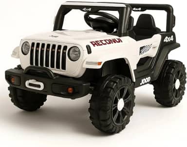 Jipe Infantil Elétrico 12v Carrinho Controle Remoto Música (Branco)