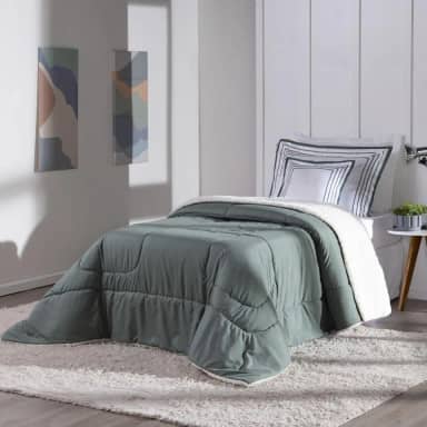 Kit Coberdrom Solteiro 3 peças, Soft, MR Enxovais, Unissex, Verde Militar