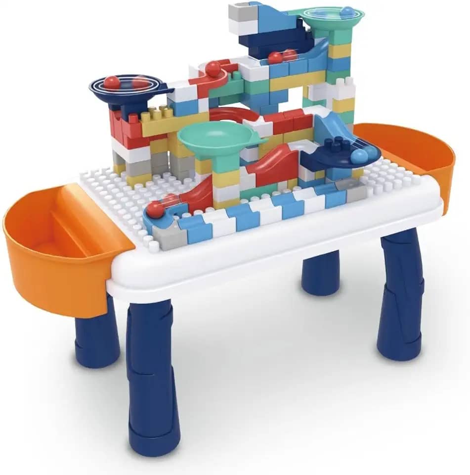 Mesa de Atividades Interativa Educativa Infantil Com Blocos de Montar Coloridos