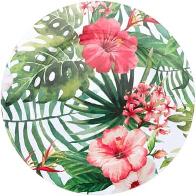 Tuut, Linha Home Decor, Sousplat Metal Tropical, 33x33cm