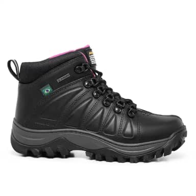 Bota Feminina Adventure Para Trabalho Passeio Trilha Em Couro Legitimo