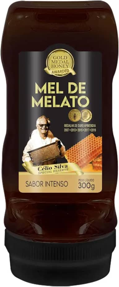 Bisnaga de Mel Escuro Gold Medal Honey - 5x Medalhista de Ouro na Apimondia | Linha Special Reserve Intenso | 100% Natural, Puro e Sem Aditivos | Ideal para Adoçar Bebidas e Usar em Receitas