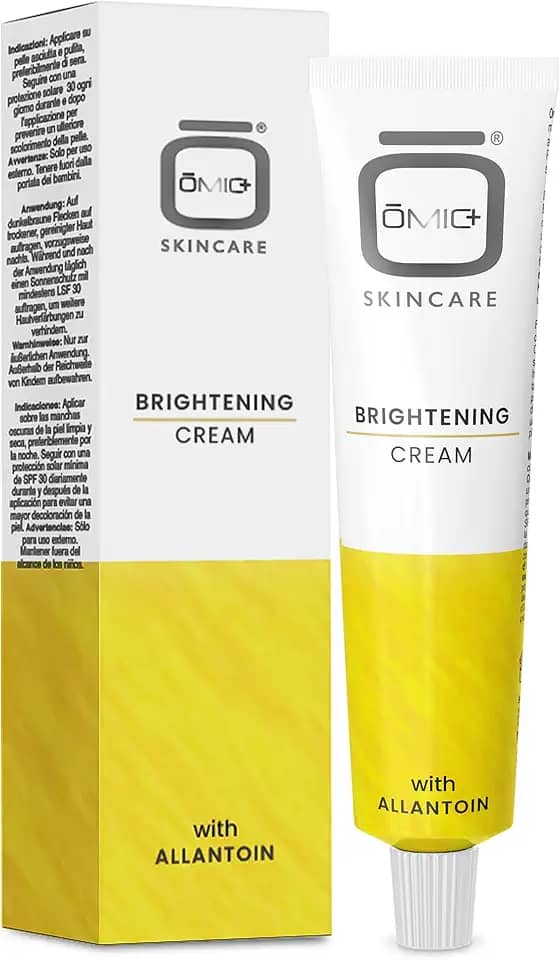 OMIC Creme clareador da pele - 50 ml - Ajuda a reduzir pigmentações, manchas marrons no rosto, joelhos cotovelos, com alfa-arbutina