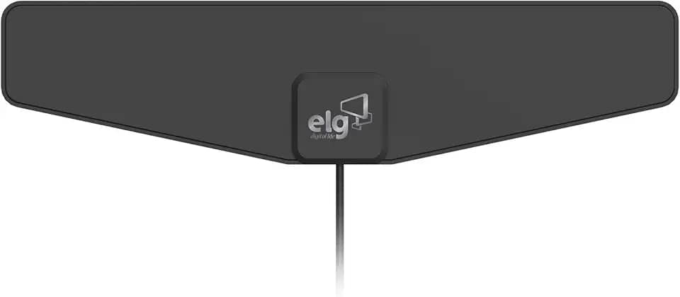 ELG, HDTVSLIM50, Antena Digital Interna para TV Falcon, Compatível com Sinal Analógico e Digital, Cabo de 10m, Ganho de 7dB, Alcance 60km, Cinza