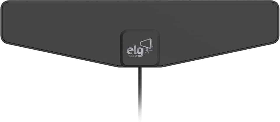 ELG, HDTVSLIM50, Antena Digital Interna para TV Falcon, Compatível com Sinal Analógico e Digital, Cabo de 10m, Ganho de 7dB, Alcance 60km, Cinza