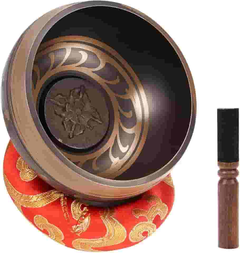 Conjunto de Tigelas de Canto Tibetanas, Conjunto de Tigela Tibetana para Cantar Tigela de Meditação, Tigela Tibetana, Sino Tibetano, Conjunto de Tigelas Tibetanas Cantando