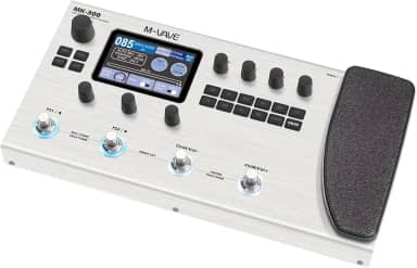 ANVAR M-VAVE MK-300 Modelador de Amp e Efeitos para Guitarra/Baixo com Looper, Drum Machine, Bluetooth, 11 Módulos, 160 Presets, Pedal de Expressão, USB-C, Ideal para Estúdio e Palco (Branco)