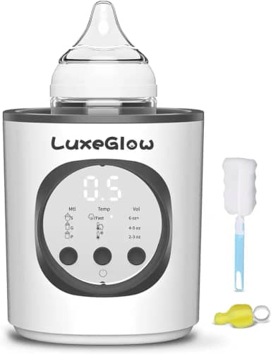Aquecedor rápido de mamadeira para leite materno e fórmula, controle inteligente de temperatura para preservar os nutrientes mais completos no leite materno, multifuncional LuxeGlow 10 em 1 para todas