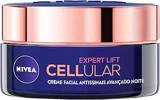 NIVEA Creme Facial Antissinais Cellular Lift Noite 50ml - Creme facial antissinais com bakuchiol puro, ativo revolucionário estimula a produção de colágeno e promove Regeneração Celular Noturna