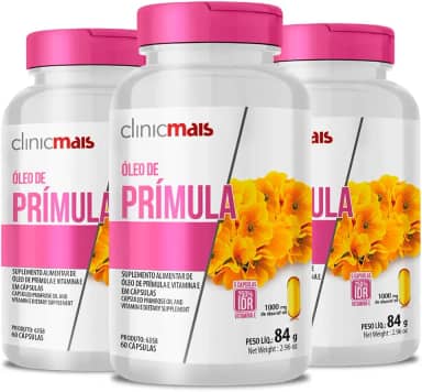 Kit 3 Óleo de prímula 1000mg Chá mais 60 cápsulas