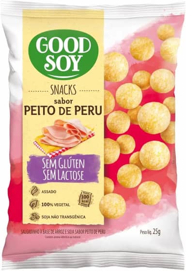 Snack GoodSoy Salgadinho de Peito de Peru Sem Glúten Sem Leite Sem Lactose 25g