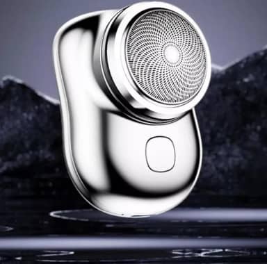 Mini Barbeador EléTrico PortáTil À Prova D'áGua De Dupla Finalidade Tipo C De Carga Aparador De Barba De Bolso - Prateado