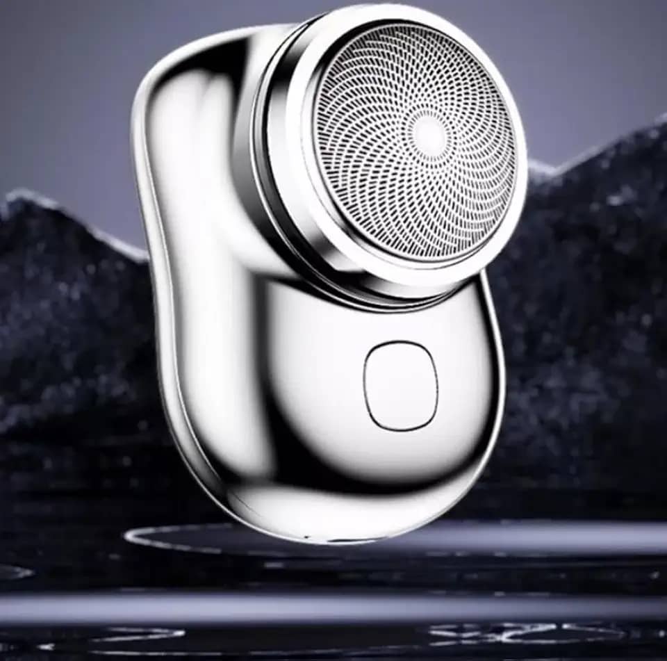 Mini Barbeador EléTrico PortáTil À Prova D'áGua De Dupla Finalidade Tipo C De Carga Aparador De Barba De Bolso - Prateado