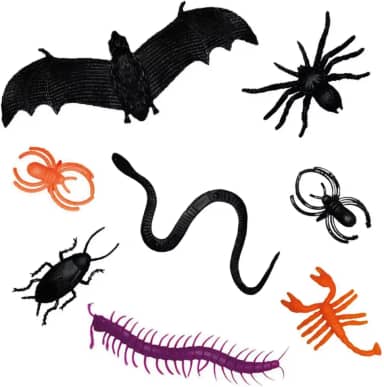 Insetos Decoração Halloween - Kit 24 Unidades
