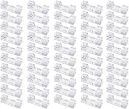 Clipes de cabo transparentes resistentes com suporte de arame autoadesivo forte para carro, escritório e casa, cordões e fios adesivos e organizadores, 50 peças transparentes