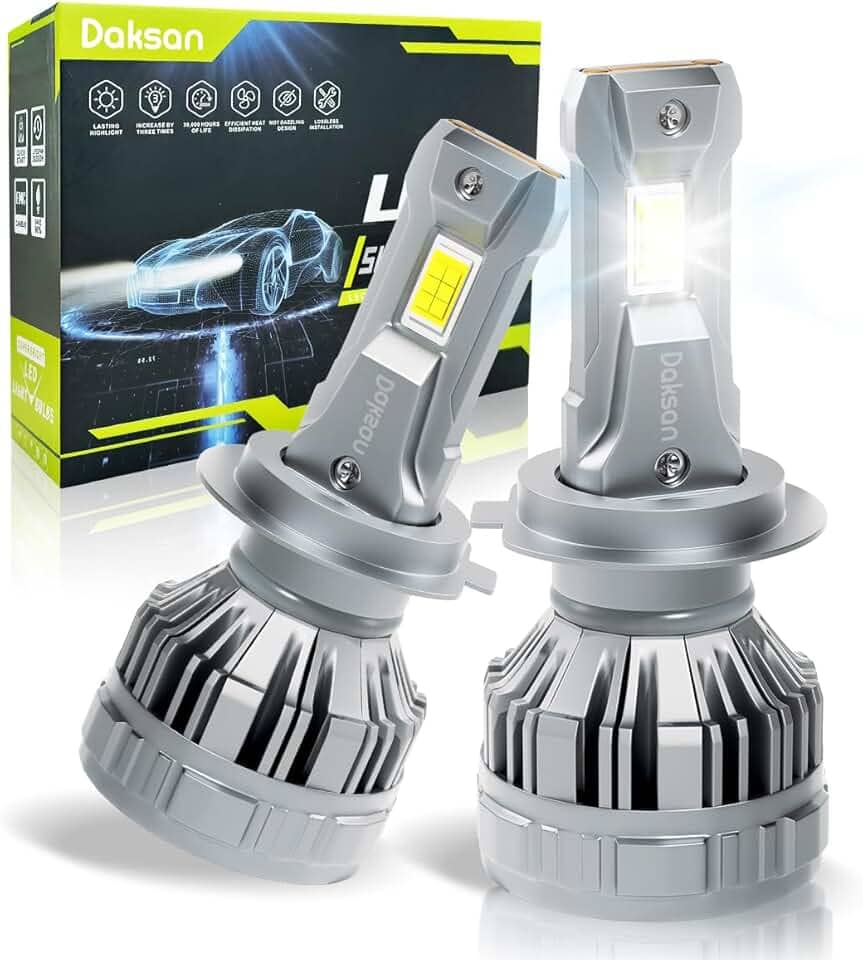Kit Ultra Lâmpada LED Daskan Farol H7 H11 HB3/9005 HB4/9006 36000LM 6500K Branco Frio, 2 Lâmpadas 100W Super Brilho, IP68, 12-24V (H7)
