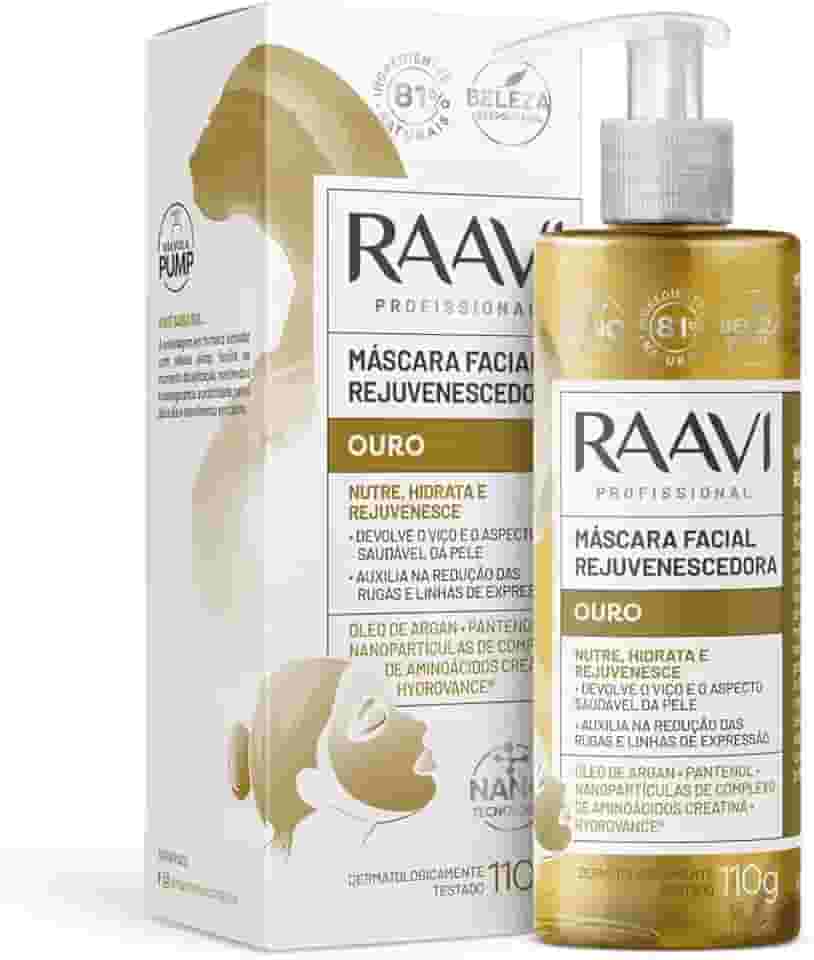 Máscara Facial Rejuvenescedora Ouro Raavi 110g