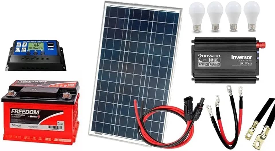 Kit Gerador De Energia Solar 60wp - Gera Até 160wh/dia