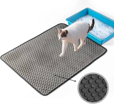 Genérico Tapete Coletor de Areia Higiênico para Gatos Limpa Patas (GG - 80x68cm, Preto)