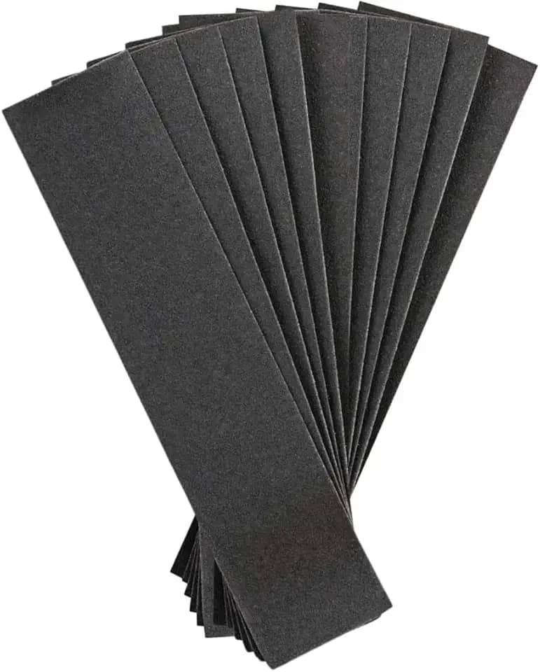 Fitas Antiderrapantes para Pisos e Escadas, 10 Peças, 22cm x 5cm, Preta