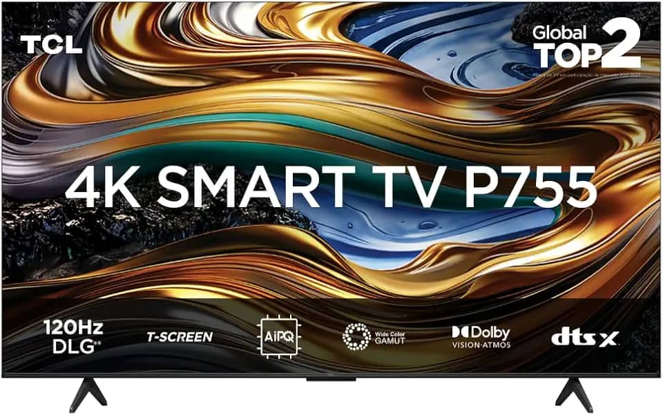 Smart TV TCL 55 Polegadas LED 4K P755 WiFi Bluetooth Google TV HDR10+ Dolby Atmos Vision 55P755