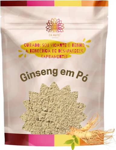 Ginseng em Pó Puro Premium | Importado Suplemento natural Ca.Nuts (500g)