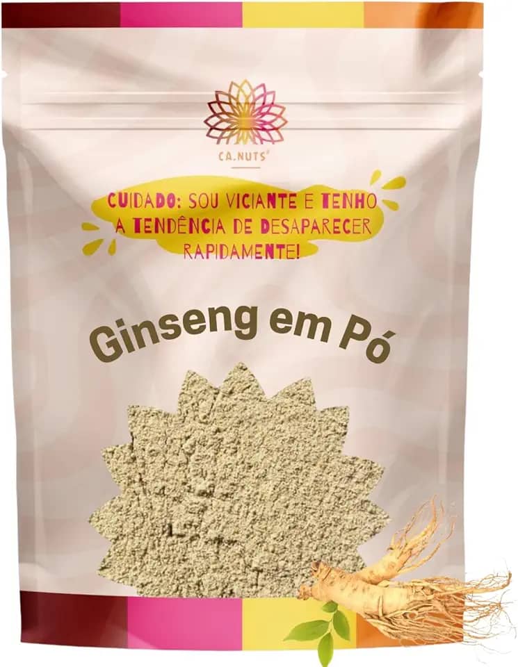 Ginseng em Pó Puro Premium | Importado Suplemento natural Ca.Nuts (500g)