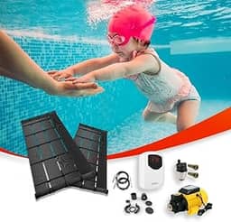 Kit Aquecedor Solar para Piscinas de até 10m² ou 14mil litros TekSol com Controlador de Aquecimento Bivolt e Motobomba