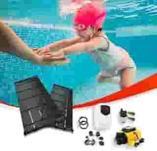 Kit Aquecedor Solar para Piscinas de até 10m² ou 14mil litros TekSol com Controlador de Aquecimento Bivolt e Motobomba